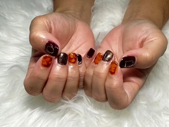 ジェー エス シー ネイル(J.S.C.nail)/サンプルデザイン/べっ甲ネイル
