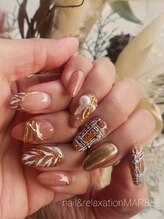 ネイルアンドリラクゼーション マーブル(MARBLE)/チェックネイル（持ち込み¥7,700