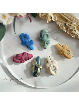 チェック×リボン