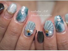 ネイルサロンアンドスクール エーアール(AR)/夏定番！ぷっくりマーメイド☆