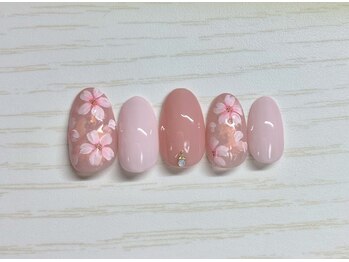 サビーハネイル(Sabiiha nail)/透け感桜ネイル