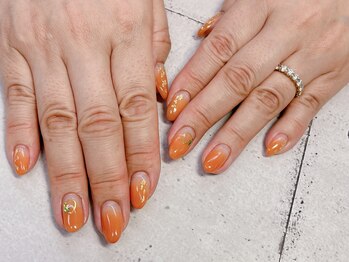 ネイル ビューティーマジック 葛西本店/オレンジグラデーションネイル