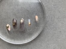 ドレス ネイルアンドアイラッシュ 三国(Dress)/ブラウンニュアンスミラーネイル