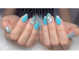 サマーネイル×フラワーアート