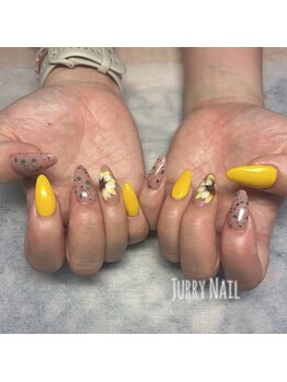 ジュリーネイル 所沢店/手描き花柄