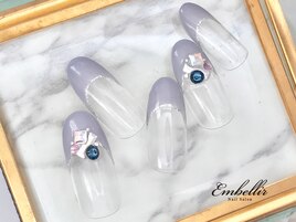 (666)スタッズフレンチネイル