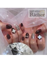 エスフィーネイルサロン リシェル(Esfy nailsalon Richer)/キラキラフラッシュ リボン