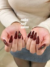 ネコ(Neko)/クリスマス　パーツ　ボルドー