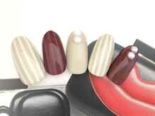 ムーネイル(mou nail)/秋冬ストライプでおしゃれネイル