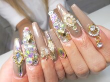 エムネイル(M-Nail)/★キラキラブラウン派手ネイル★