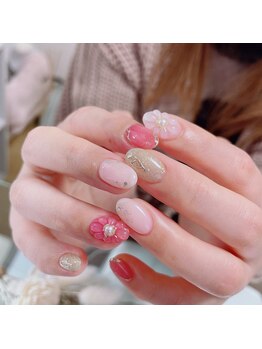 大人気!ぷっくりお花アート