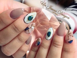 ブラウン☆大理石ネイル
