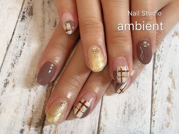 ネイルスタジオ アンビエント 表町店(Nail Studio ambient)/ブロッキングとチェック柄