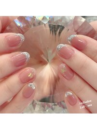 キラキラガラスフレンチに蝶々