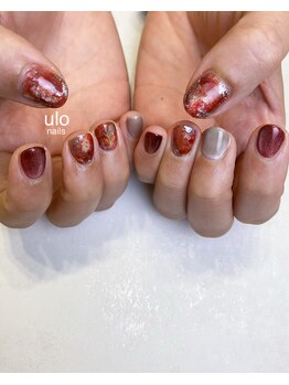 ウロネイルズ(ulo nails)/赤ニュアンスネイルデザイン