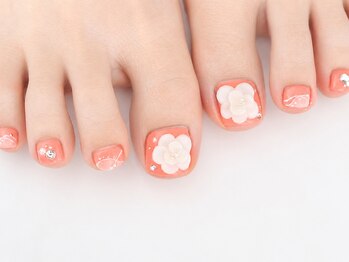 キラネイル アンド アイラッシュ by World Beauty(KIRA)/フラワーフットネイル