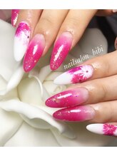 ネイルサロン ビビ(bibi)/ピンクフラワーデザイン