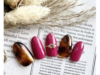 ジーシーネイル(G C nail)/べっこうシンプルネイル