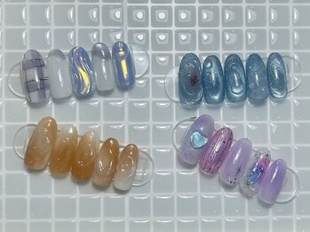 ジョアネイル(JOA Nail)/夏/チェック/マーブル/金魚