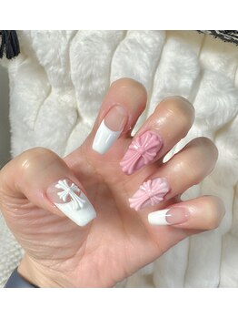 ネイルアンドエピサロン ラピス(Nail & Epi Salon Lapis)/クロスネイル　クロム風ネイル