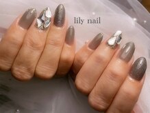 リリーネイル(lily nail)/グレーカラーデザイン