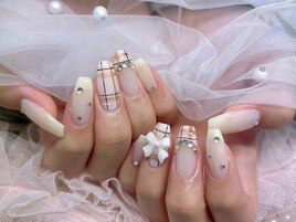 チェックネイル 秋ネイル