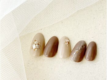 カフェラテnail/上品ニュアンス