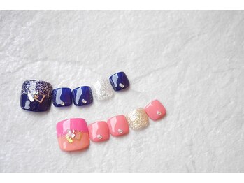 ネイルサロン ブリオン(Nail Salon Bullion)/バイカラーフットネイル