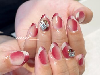 ネイルサロン イントゥ(into_)/オンブレフレンチ ビジュー