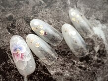 ビューティーサロン ハル(beauty salon haru)/【たらし込み風フラワー】