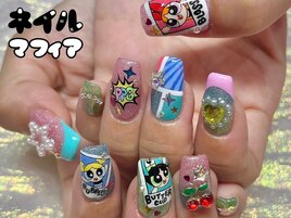 コミックネイル/手描きアート