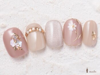 アイネイルズ 横浜WEST店(I-nails)/フラワービジューネイル9480円