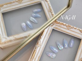 透明感ブルーネイル