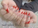 赤フレンチnail