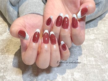 イチゴ風カラーネイル