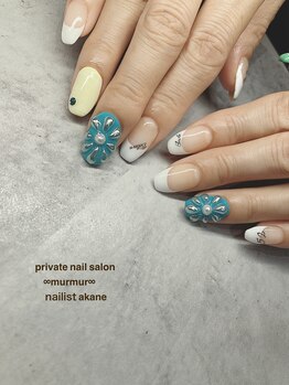 プライベート ネイルサロン マーマ(murmur)/ぷっくりフラワーデザイン