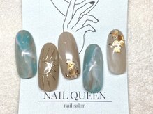 ネイルクイーン(Nail Queen)/ターコイズシェルネイル♪¥8800