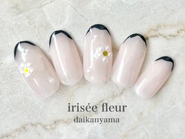 細フレンチ☆パールお花