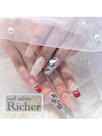 フレンチ・花ネイル