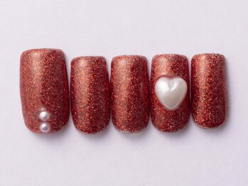 赤ラメパールハート7320yen