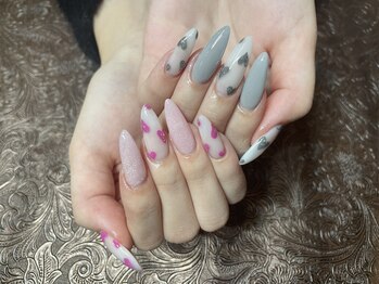 ワンカラー/手描きハート