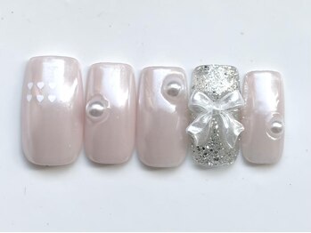 ジェミーネイル イケブクロ(Jemiy nail ikebukuro)/パールリボン￥8500