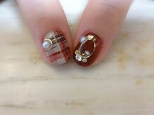 アミュリー ネイル アトリエ(Amury nail atelier)/タータンチェック＆ボルドー♪