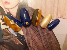 ネイル―ジュ 札幌大通店(nairouge*)/ハーフべっこうネイル♪