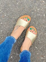 ネイルサロン ソル(Sol)/FOOTお緑ワンカラーで流行りに…