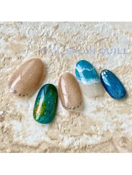 ネイルサロン クイル(QUILL)/７月BLUE（３）