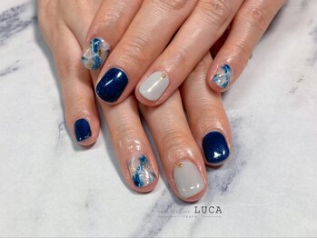 ネイルアトリエルカ(nail atelier LUCA)/M-502 シェラック大理石ネイル