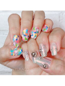 リグネイルスタジオ(Lig nail studio)/カラフルレオパードネイル