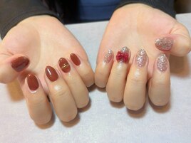 アシンメトリー　リボンネイル