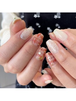 リー(Re:)/Lコース チェック柄ネイル